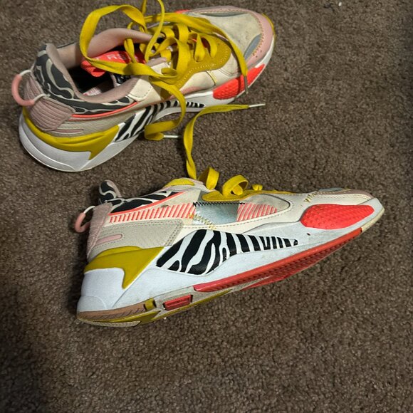 PUMA RS-X Unexpected Mixes Sneaker Zebra Pink Yellow Lace Up‎ Women's Size 10 - Picture 5 of 8